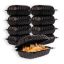 MULMEHË® MFPP Plastic Hinged Take Out Containers, 9x6x3", Vented 1-Compartment, Black, 100 Pack